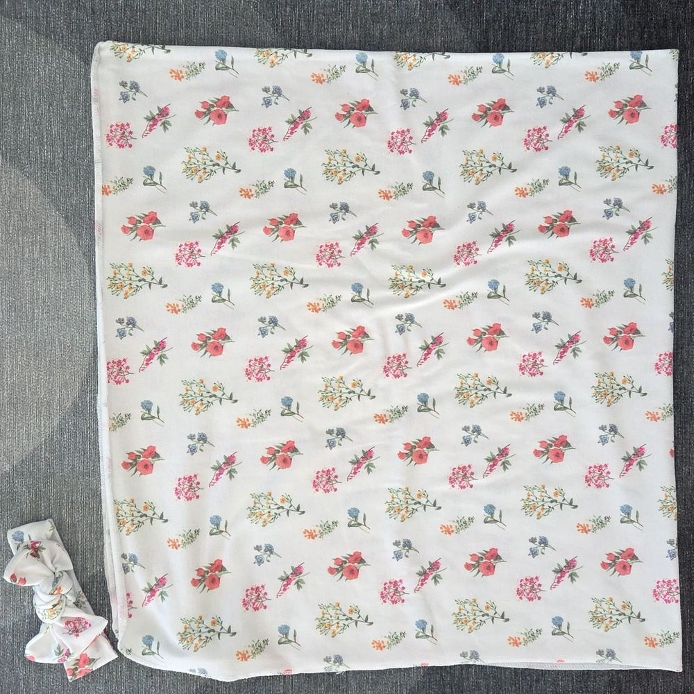 Toby Floral Blanket Swaddle Headband 0-6M